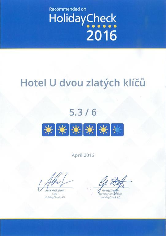 Hotel U Dvou Zlatych Klicu Prag Eksteriør billede